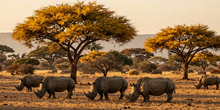 Wildebeest across the savannah